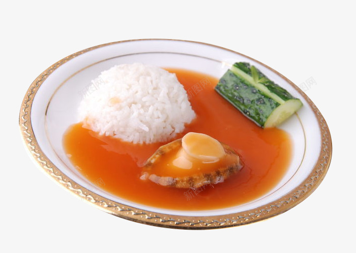 红焖鲍鱼捞饭png免抠素材_88icon https://88icon.com 产品实物 捞饭 美味 美食 蔬菜 鲍鱼 黄瓜