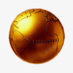 金色带各大陆的地球素材