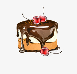 樱桃巧克力蛋糕图案素材