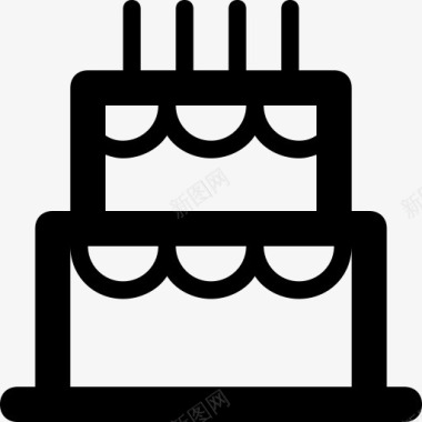 生日快乐蛋糕庆典食品方糖果食品图标图标