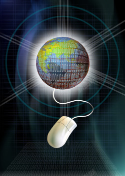 鼠标地球信息未来科技素材