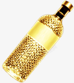 黄金质感酒瓶摄影效果素材