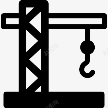 建筑起重机的现场施工工程起重机图标图标