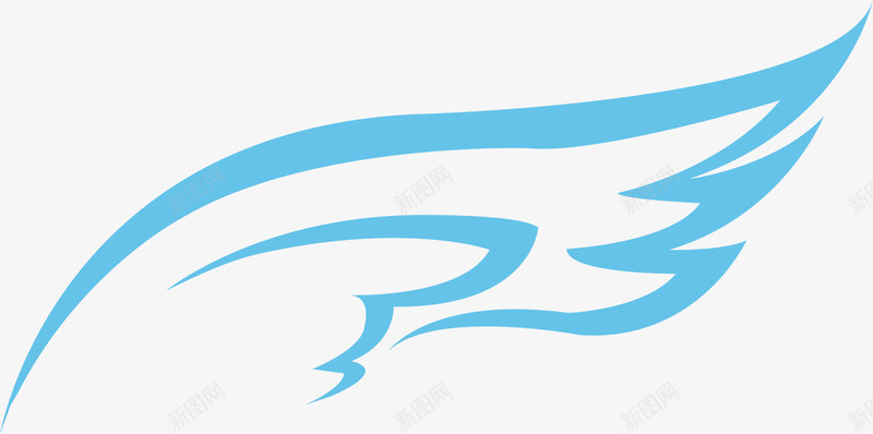 蓝色扁平风格创意翅膀造型png免抠素材_88icon https://88icon.com 创意 扁平 翅膀 翅膀造型KT板 蓝色 造型 风格
