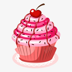 卡通樱桃杯子蛋糕素材