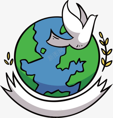 唯美白色鸽子国际和平日图标图标