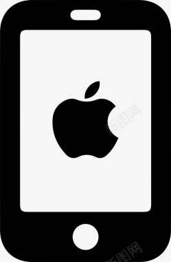 苹果手机黑色线稿图标图标
