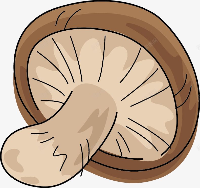 香菇简图png免抠素材_88icon https://88icon.com 一个 卡通 可爱香菇 手绘 棕色 白色 简图 蔬菜 香菇