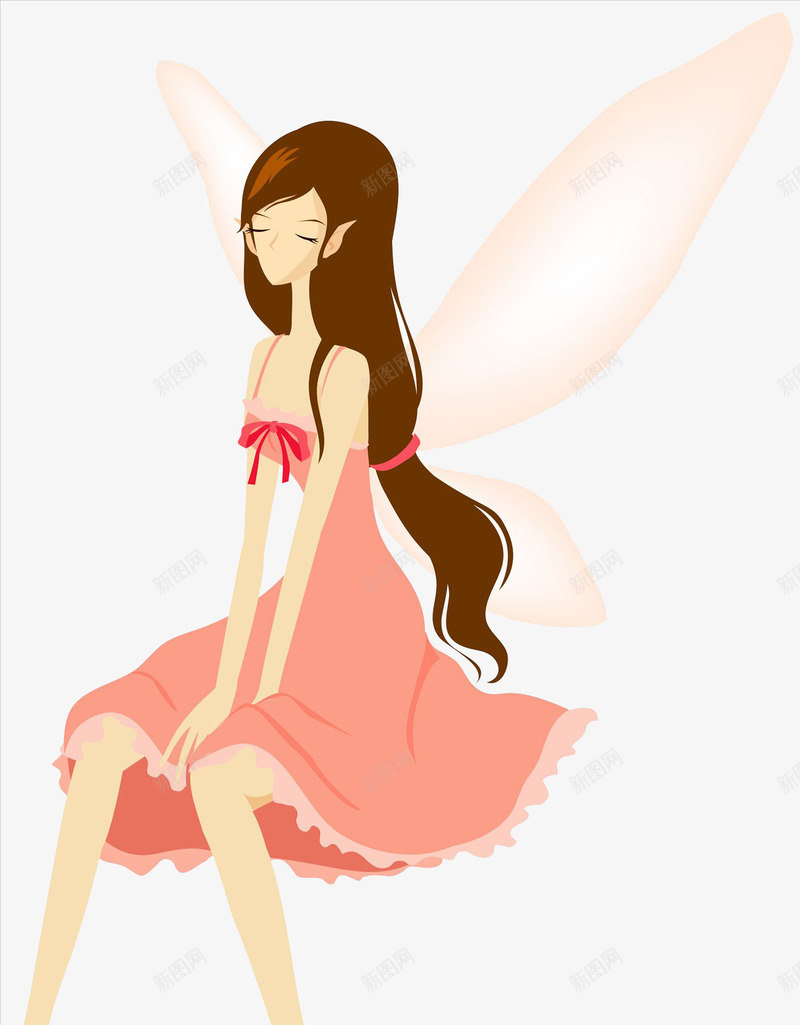 卡通戴着翅膀的女人图png免抠素材_88icon https://88icon.com 仙子 卡通 天使 女人 模特 漂亮的 粉色的 翅膀