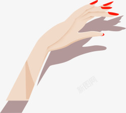 女性红色美甲手型素材