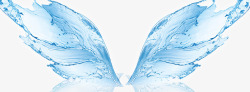 蓝色水花翅膀装饰素材