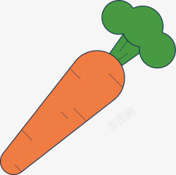 可爱卡通手绘蔬菜胡萝卜矢量图素材