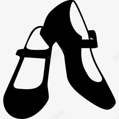 女性的弗拉门戈舞者鞋图标图标