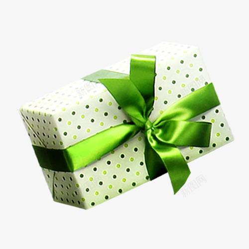 绿丝带礼品盒png免抠素材_88icon https://88icon.com 白色 盒子 礼品盒 绿丝带 绿色