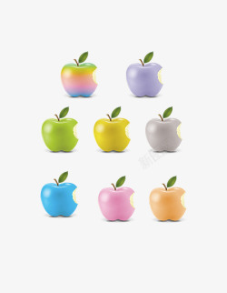 彩色缤纷的苹果素材