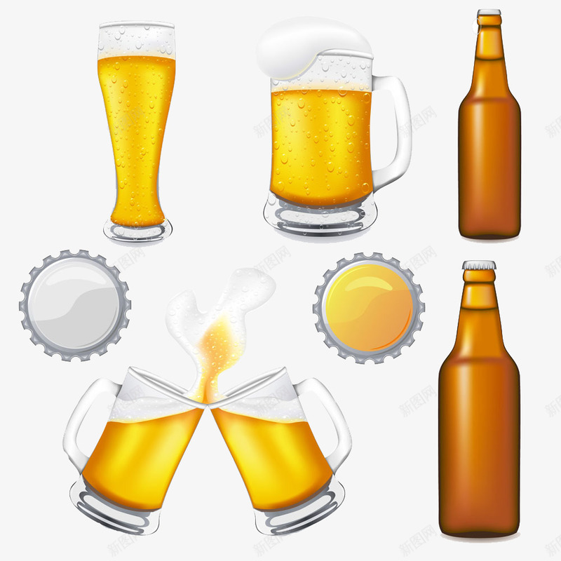 卡通啤酒杯酒瓶png免抠素材_88icon https://88icon.com 卡通 啤酒杯 视屏 酒瓶