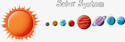 太阳与九大行星矢量图素材
