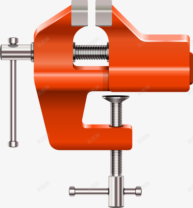 橙色卡通夹子png免抠素材_88icon https://88icon.com 固定器 机械加工 机械夹子 橙色夹子 装饰图案 钳工