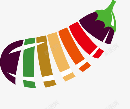 蔬菜底纹创意茄子图标图标