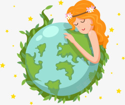 世界地球日清新环保插画素材