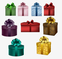 五颜六色的礼品盒矢量图素材