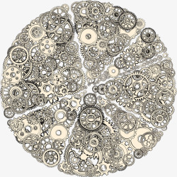 装饰抽象机械披萨矢量图素材
