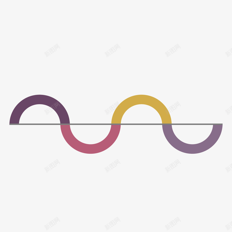 弯曲的曲线png免抠素材_88icon https://88icon.com 分析 商务 弯曲 数据 水平 灰色 紫色 角度 起伏 黄色