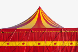 实景红黄相间马戏团帐篷素材
