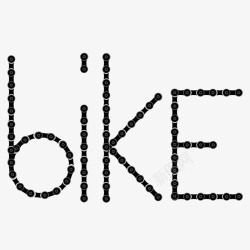 BIKE黑色艺术字链条素材