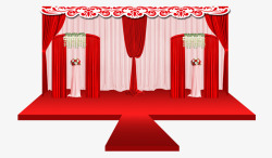 红色舞台中式风庆典素材