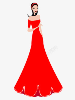 红裙模特红裙美女高清图片