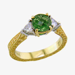 绿宝石黄金戒指素材