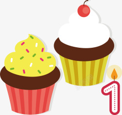 时尚数字字体免费下载生日蛋糕数字1蜡烛卡通蛋糕生日矢量图高清图片