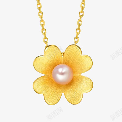花儿珍珠项链png免抠素材_88icon https://88icon.com 产品实物 吊坠 黄金