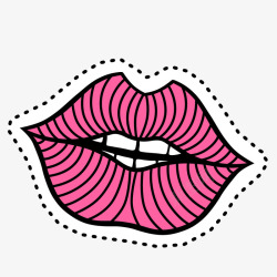 粉色卡通性感女人嘴唇素材