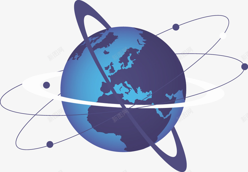 卫星和地球矢量图ai免抠素材_88icon https://88icon.com 卫星 地球 科技 通信 矢量图