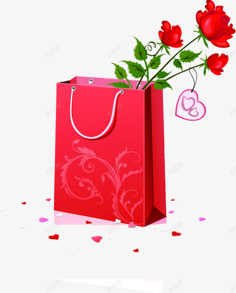 红色礼品盒手绘花朵爱心png免抠素材_88icon https://88icon.com 手绘 爱心 礼品盒 红色 花朵