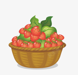 摘蔬菜一篮草莓矢量图高清图片