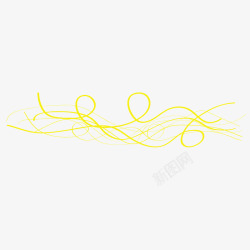 黄色杂乱细线条曲线素材