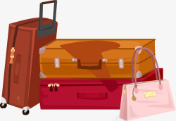 长途旅行行李箱拉杆箱素材