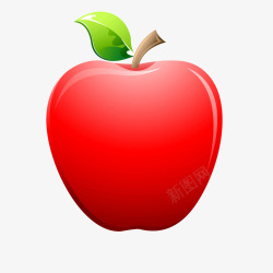 红色质感苹果水果矢量图素材
