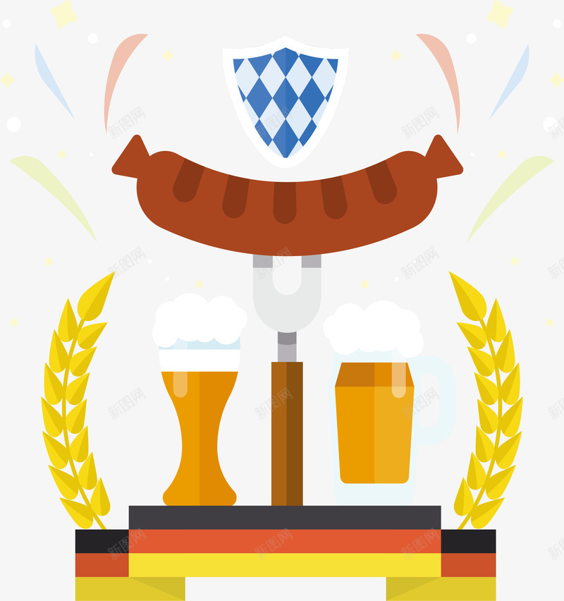 德国啤酒节海报png免抠素材_88icon https://88icon.com 德国 德国啤酒节 德国烤肠 矢量png 金色小麦