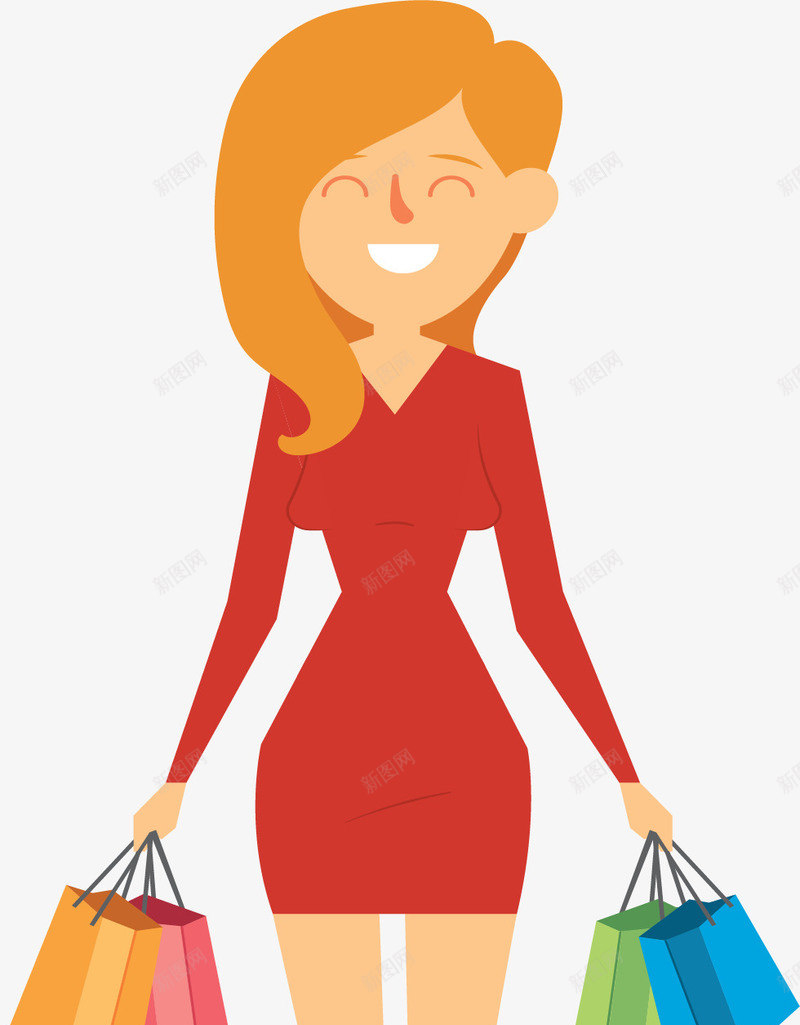 开心逛街购物的女性png免抠素材_88icon https://88icon.com 开心 微笑 购物 逛街