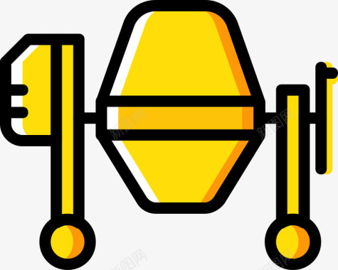 混凝土振动器黄色混凝土搅拌机图标图标