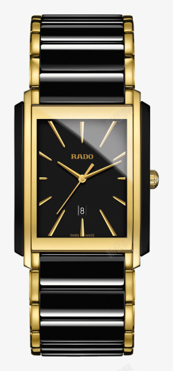 雷达腕表黑色金边手表男表素材