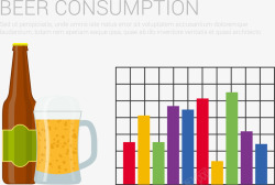 啤酒消费量信息图表PPT矢量图素材