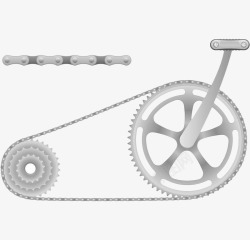 白色自行车链条踏板素材