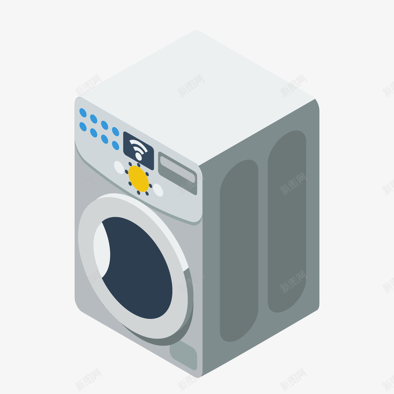 一台立体化的洗衣机矢量图ai免抠素材_88icon https://88icon.com 大家电 家电 洗涤 洗衣机 清洁 科技 立体化 衣服 矢量图