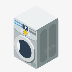 一台立体化的洗衣机矢量图素材