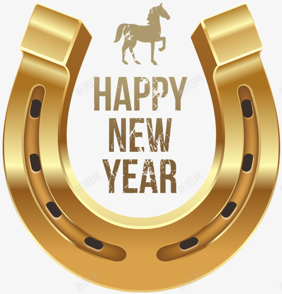 新年快乐金属马蹄png免抠素材_88icon https://88icon.com 新年快乐 马蹄 黄金